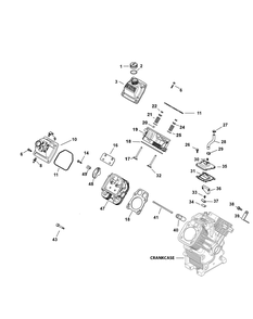 Kohler Ch640-3053 Cylinder Head Diagram and Parts List for 46G 4X4-1H013H-1H294H-37BCD010 Cub Cadet Lawn Tractor Accessories